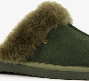 Scapino Hush Puppies suède pantoffels groen