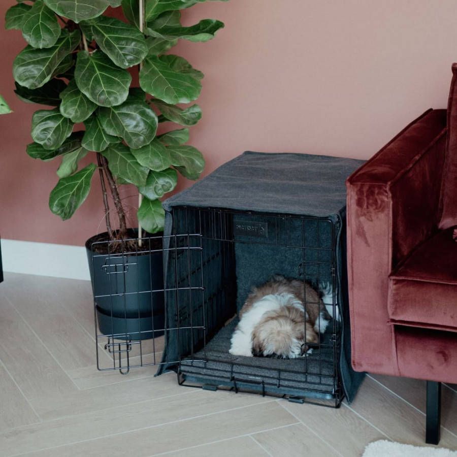 District 70 Bench Hoes Donkergrijs Hondenbench 110x73x76 cm