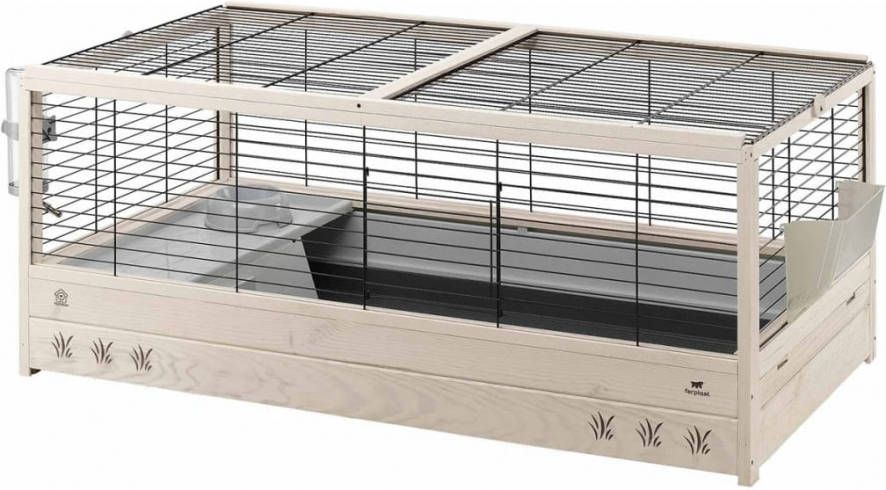 Ferplast Konijnenhok Arena 120 Hout 125 X 64, 5 Cm Naturel/grijs