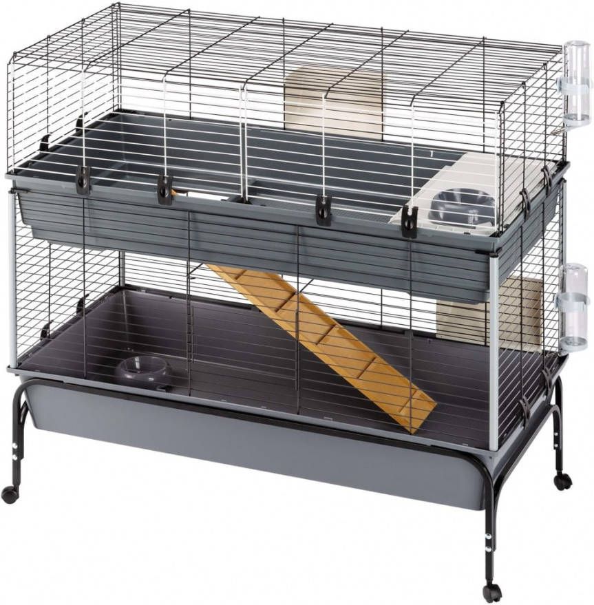 Ferplast Konijnenhok met standaard Rabbit 120 Double 118x58x117 cm grijs