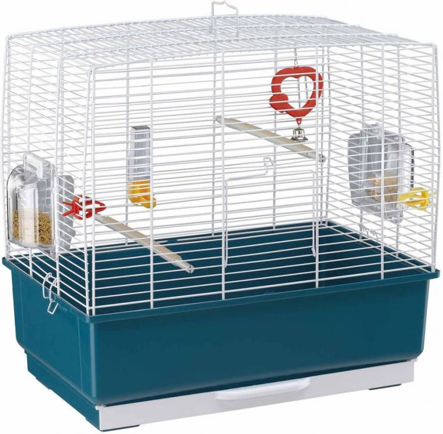 Ferplast Vogelkooi Record 3 Staal 49 X 30 X 48, 5 Cm Blauw/wit