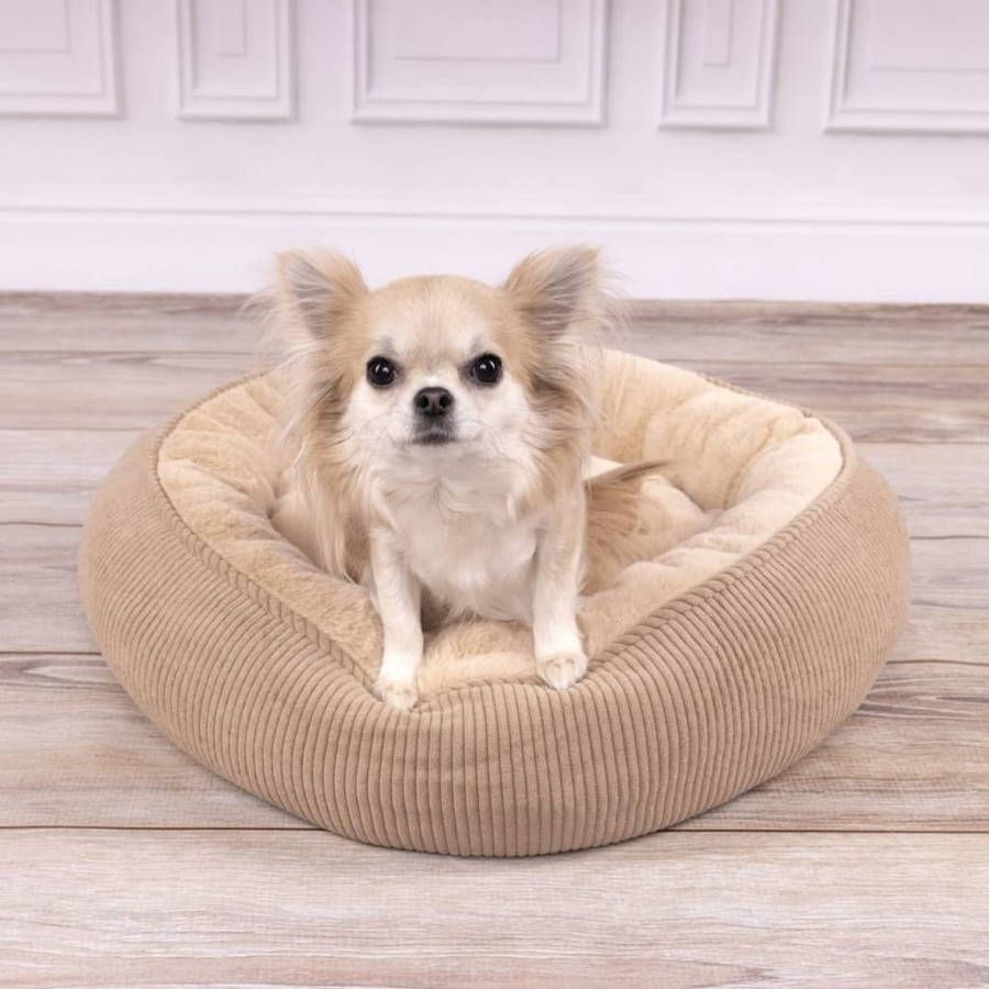 FLAMINGO Hondenmand met rits Colette rond 46 cm taupe