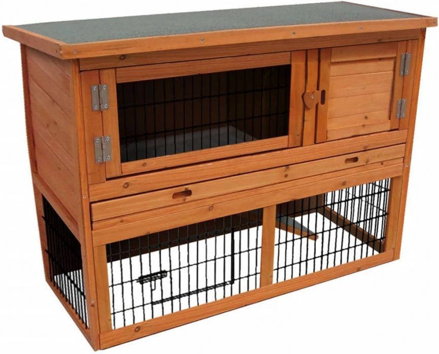 FLAMINGO Konijnenhok Loft 111x45x78 cm bruin