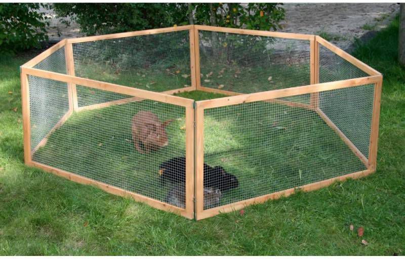 Kerbl Buitenren voor huisdieren Vario hout bruin 84399