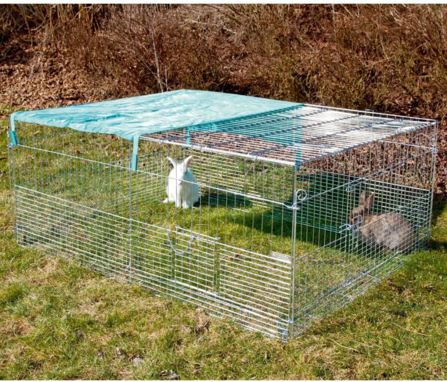 Kerbl Huisdierenren met vluchthek 144x112x60 cm chroom