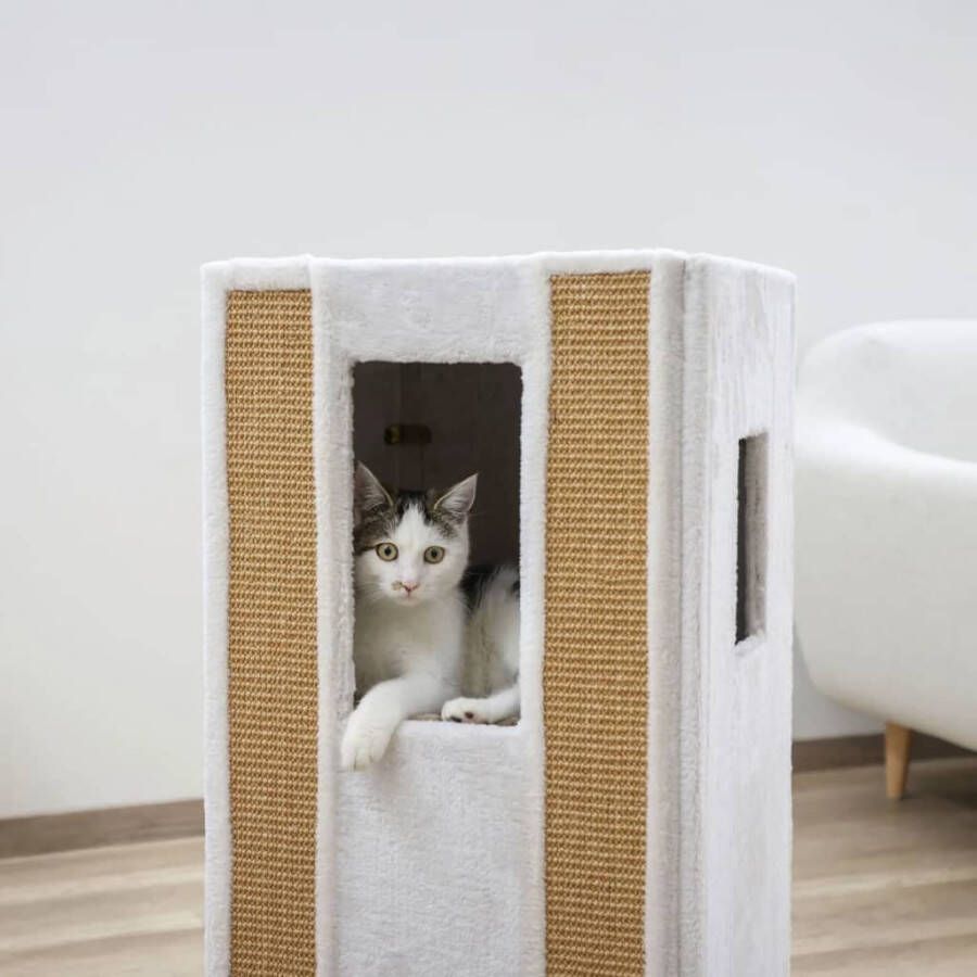 Kerbl Kattenkrabton Galina 40x40x78 cm wit en bruin