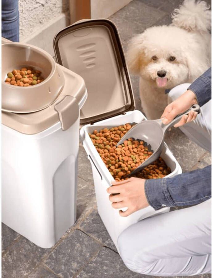 Kerbl Voerhouder voor huisdieren 25 L 39x24x51 cm wit en bruin