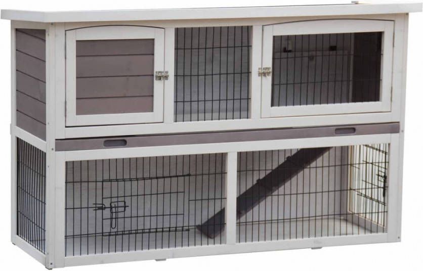 @Pet Konijnenhok Bigfoot 137x50x85 cm hout wit