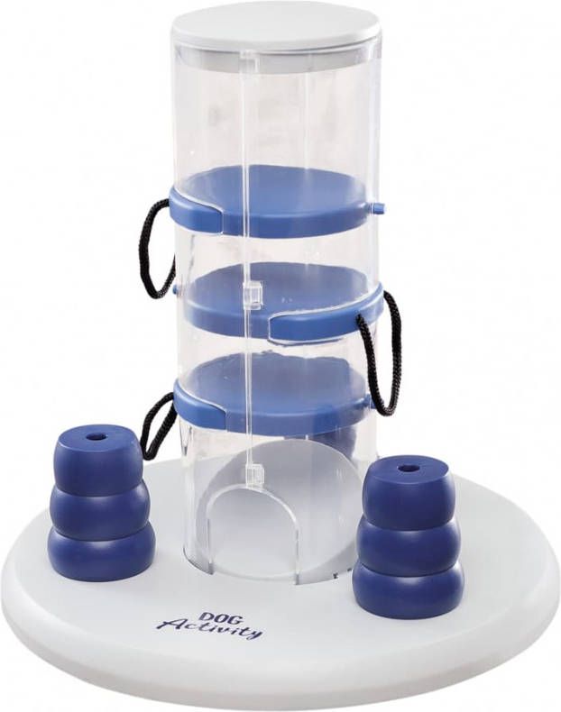 Trixie Dog Activity Gambling Tower Strategiespel Hondenspeelgoed Ø25x27 cm Donkerblauw Wit Lichtblauw 1 stuk