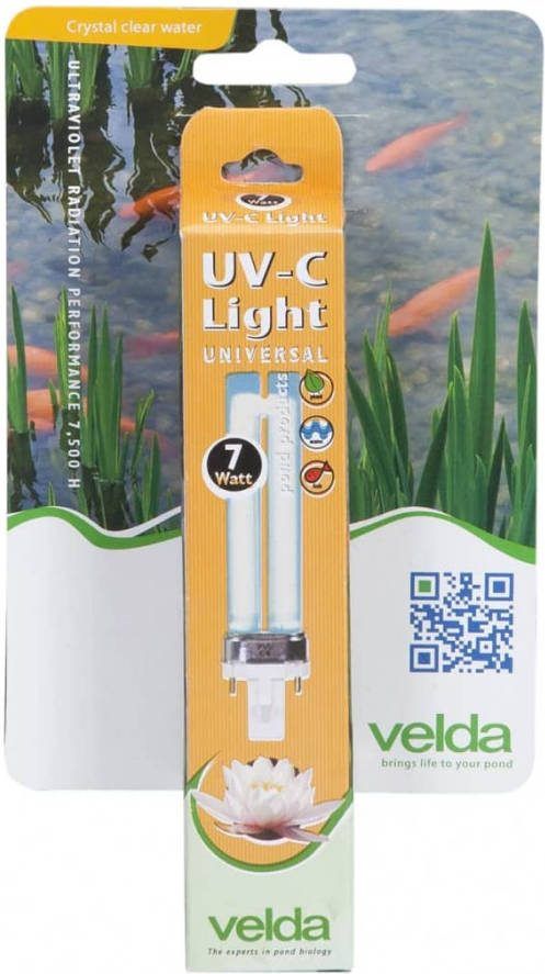 Velda Pl lamp Uv c 7 Watt 13, 5 Cm Glas Zwart