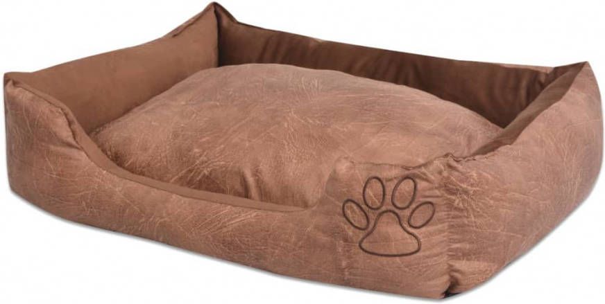 VIDAXL Hondenbed kussen PU kunstleerbeige