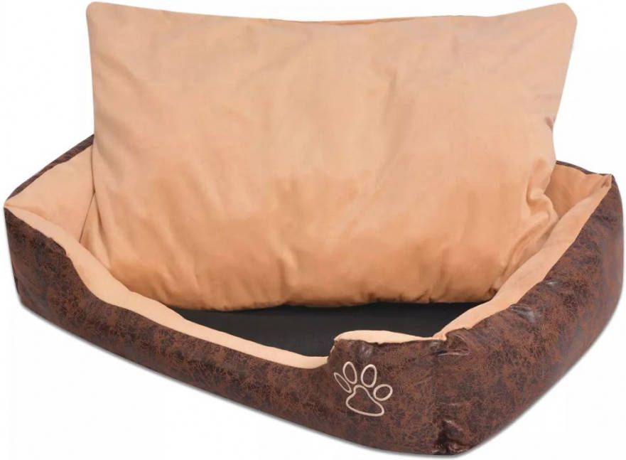VIDAXL Hondenbed kussen PU kunstleerbruin