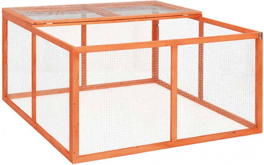 VIDAXL Konijnenhok 124x120x60 cm massief vurenhout