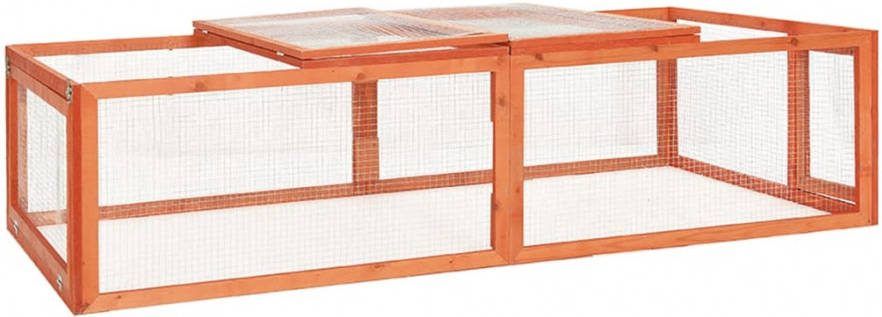 VIDAXL Konijnenhok 183x90x46, 5 cm massief vurenhout