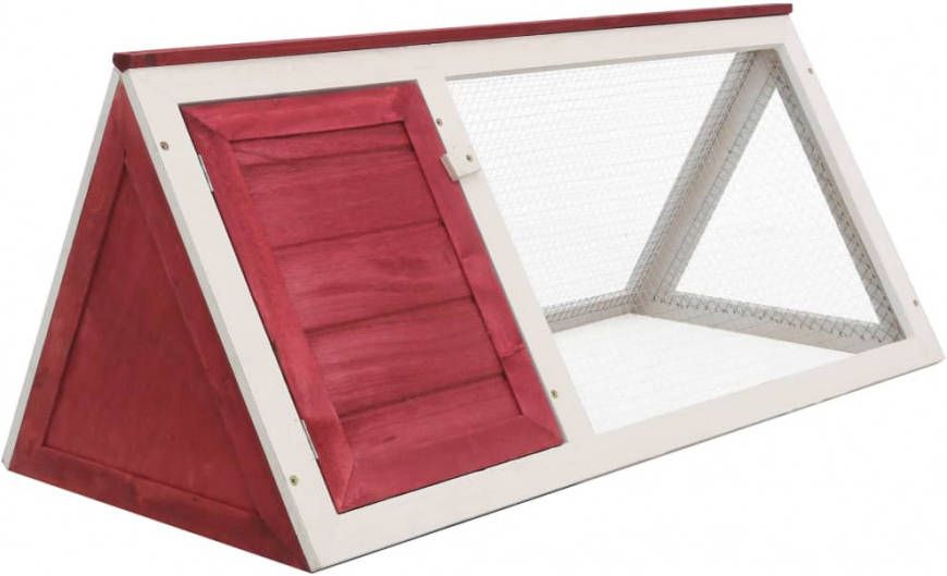 VIDAXL Konijnenhok hout rood