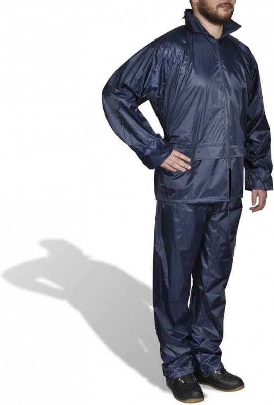 VIDAXL Regenpak 2 delig + capuchon(heren/marineblauw /)