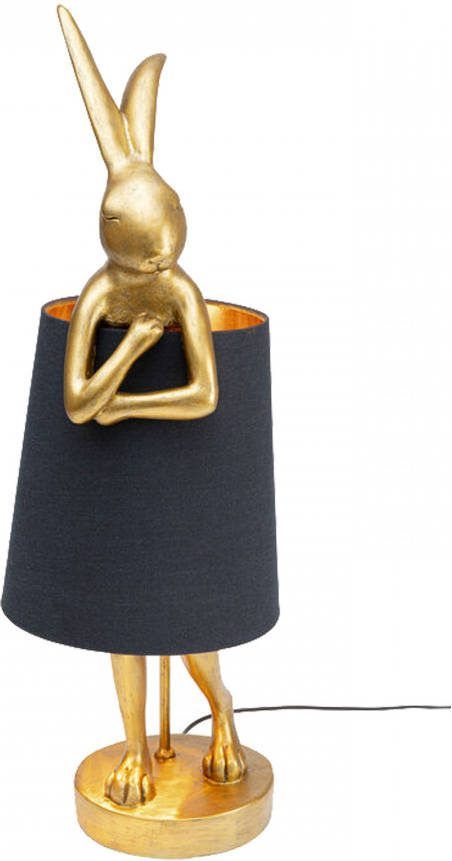 Kare Design Tafellamp Animal Rabbit Gold Black 68cm