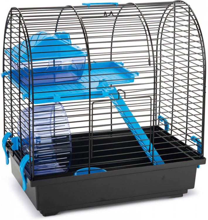 Beeztees Grim2 Knaagdierkooi Zwart/Blauw 37x25x39 cm