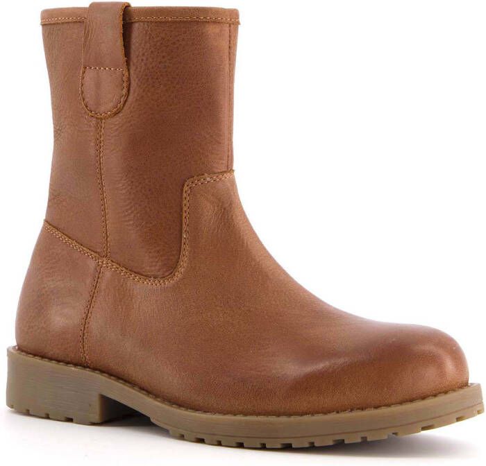Scapino Hush Puppies leren enkelboots cognac
