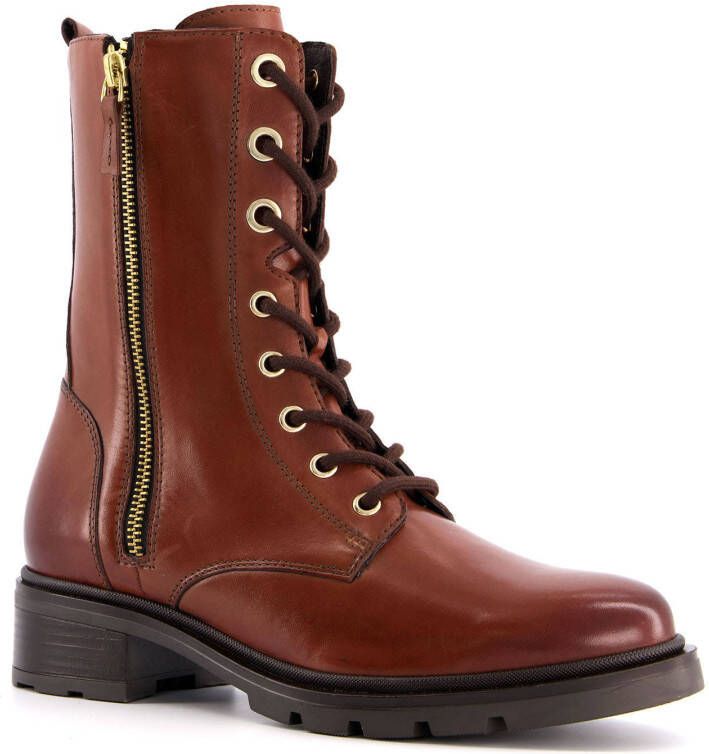 Scapino Hush Puppies leren veterboots cognac