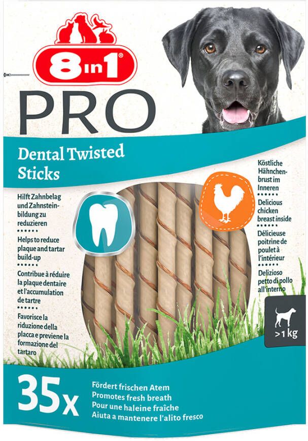 8in1 Delights Pro Dental Hondensnacks Kip 21x12 g 21 stuks Xsmall