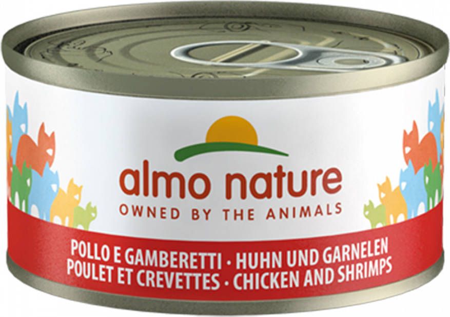 Almo Nature voordeelpakket kattenvoer 24 x 70 g Kip & Garnalen