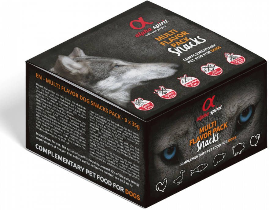 Alpha Spirit 9x35g Mixbox Hondensnacks