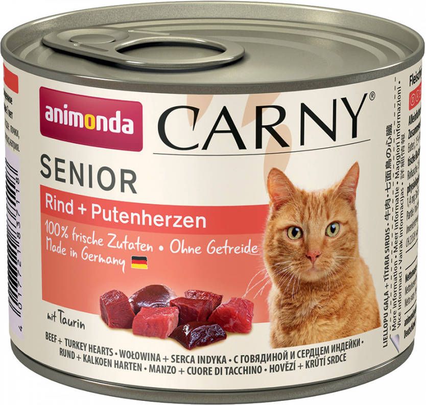 Animonda Carny 12x200g Senior Rund & Kalkoenhart Kattenvoer