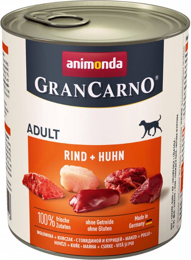 Animonda GranCarno Dental Stick Snack gratis! Bij 6 x 800g Adult Rund & Zalm met Spinazie