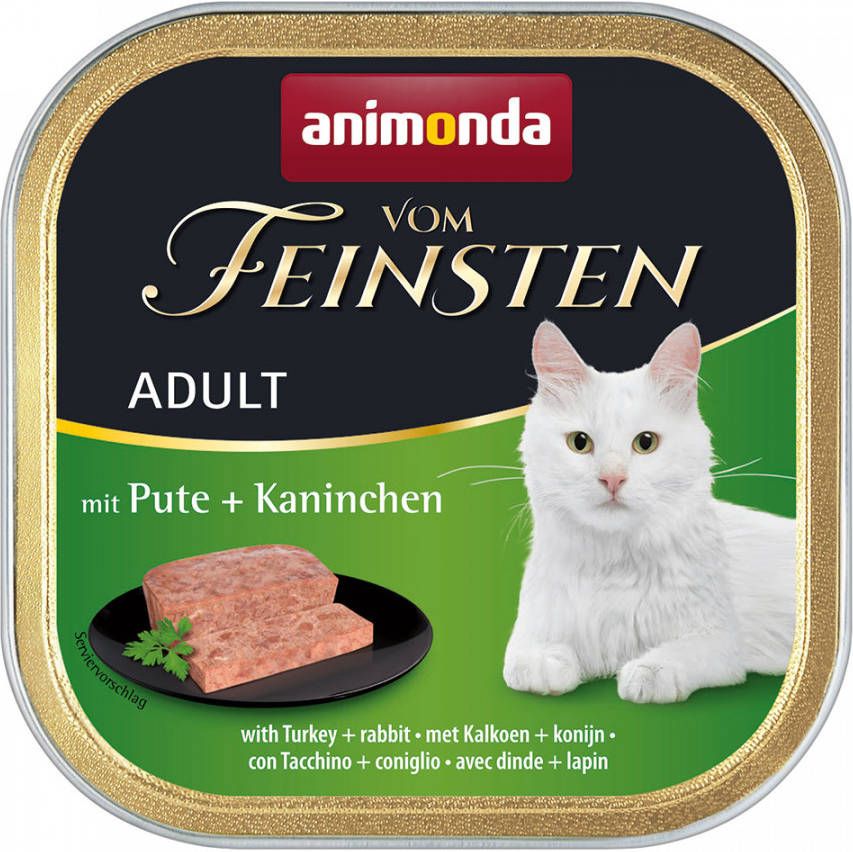Animonda Vom Feinsten 32 x 100 g Adult Kalkoen & Konijn Kattenvoer Voordeelpakket