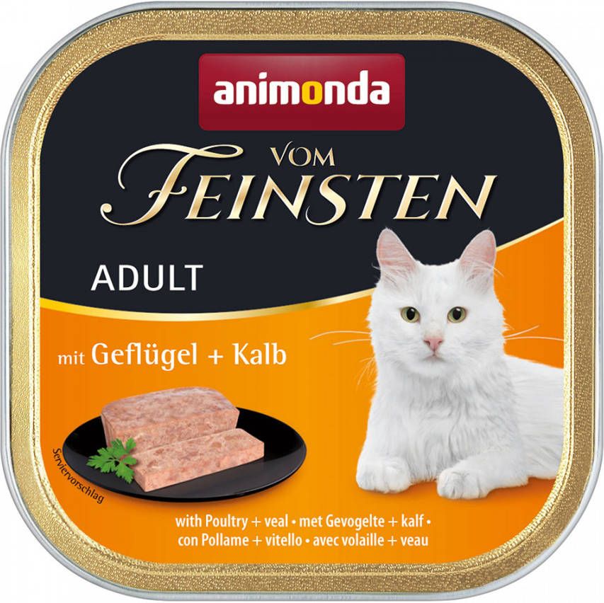 Animonda Vom Feinsten 32x100g Adult met Gevogelte & Kalf Kattenvoer