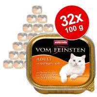 Animonda Vom Feinsten 32x100g Adult met Kalkoenharten Kattenvoer
