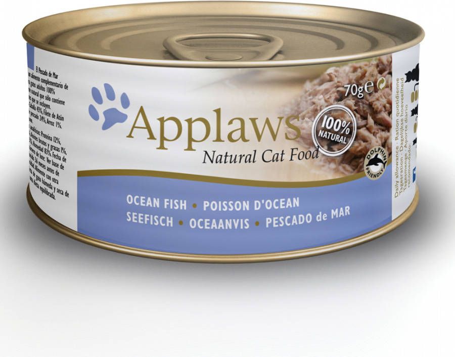 Applaws Gemengd Probeerpakket Droog & Natvoer in Voordeelset 2 kg Adult Kip & Zalm + 6 x 156 g Tonijnfilet & Garnalen