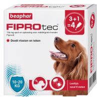 Beaphar Fiprotec Dog 3+1 pip Anti vlooien en tekenmiddel 10 20kg 10 20kg