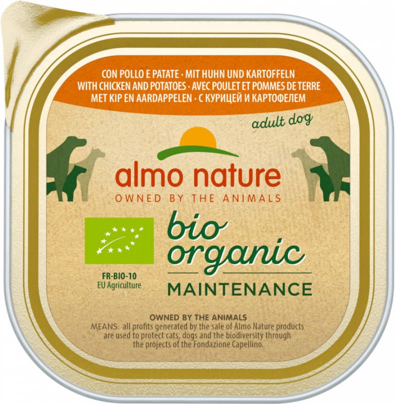 BioOrganic 9x300g Almo Nature Maintenance Kip & Aardappelen Hondenvoer