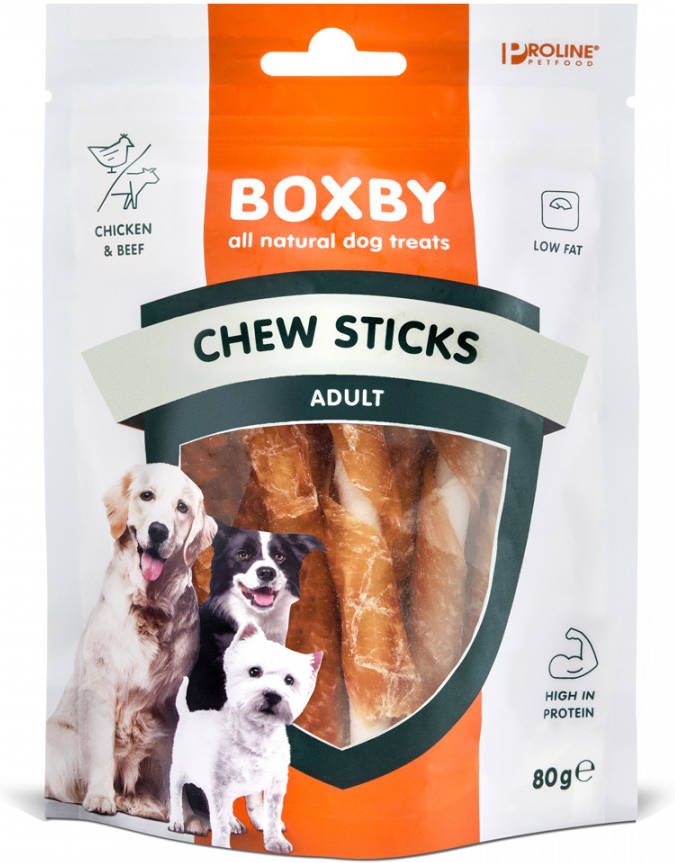 Boxby 3x80g Chew Sticks met Kip Hondensnacks