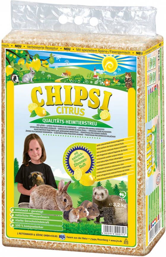Chipsi 3, 2kg(ca. 60 liter) Citrus Knaagdierenstrooisel