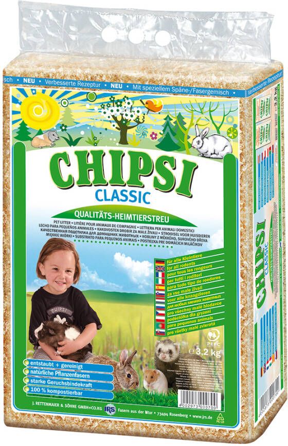 Chipsi 3, 2kg(ca. 60liter) Classic Knaagdierenstrooisel