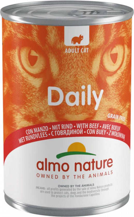 Almo Nature Blik Adult Cat Daily Menu 400 g Kattenvoer Rund