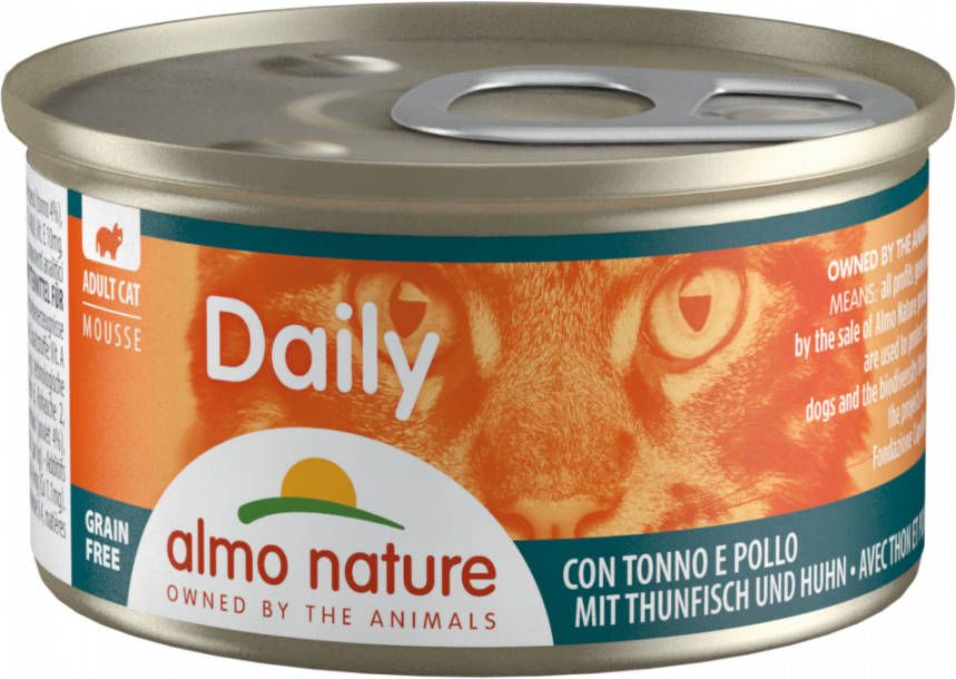 Almo Nature Daily Menu Mousse Kattenvoer Blik Tonijn en Kip 24 x 85 g