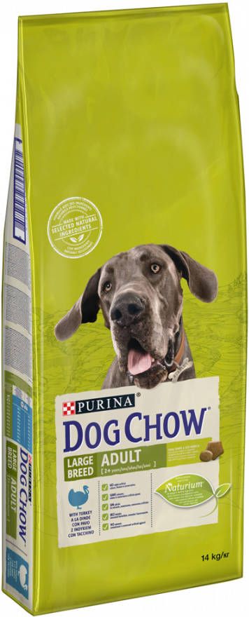 Dog Chow Adult 1+ Large Breed kalkoen hondenvoer OP is OP 2 x 14 kg