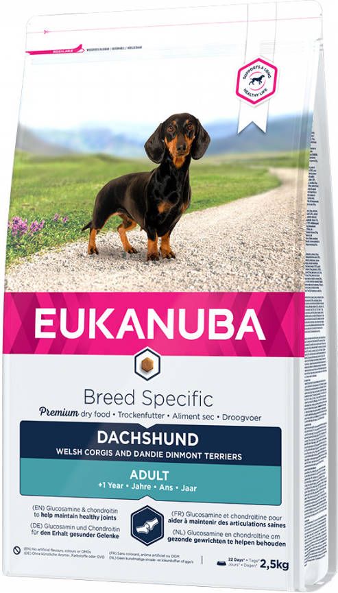 Eukanuba 3x2, 5kg Teckel Breed Specific Hondenvoer