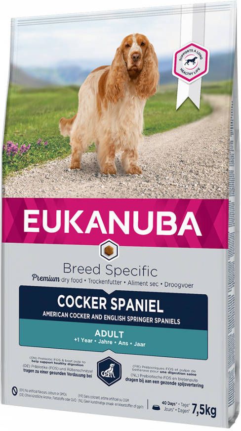 Eukanuba 2x 7, 5kg Cocker Spaniel Breed Specific Hondenvoer