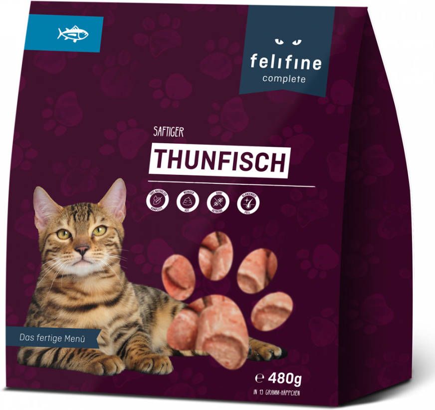 Felifine 2 kg + 400 g gratis! 2, 4 kg Complete Nuggets Tonijn & Kalkoen