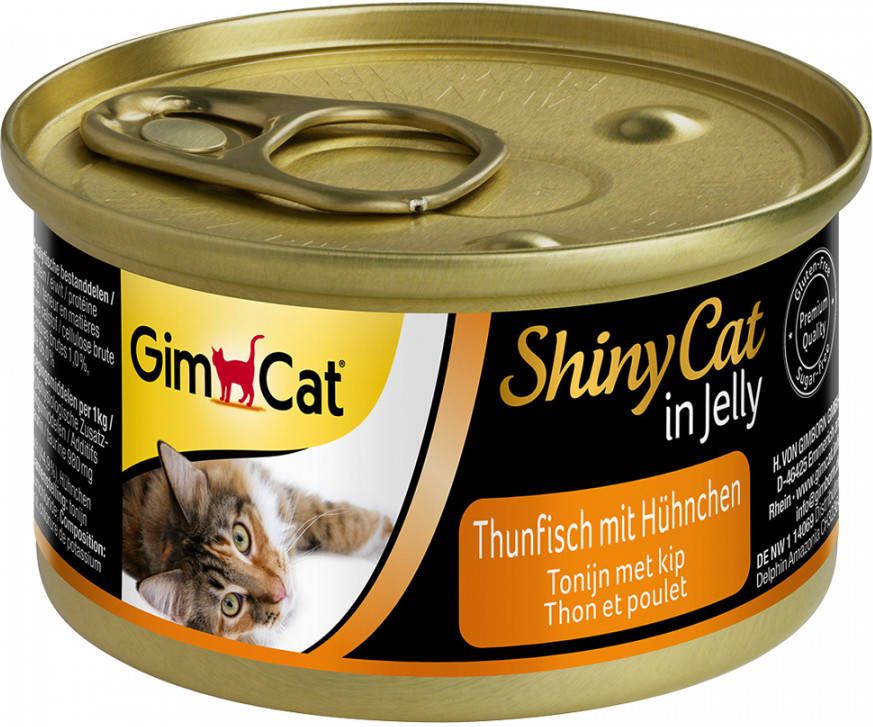GimCat ShinyCat in Jelly Tonijn met Kip 6 x 70 gram