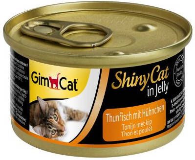 Gimcat 6x70g ShinyCat in Gelei Tonijn Kattenvoer