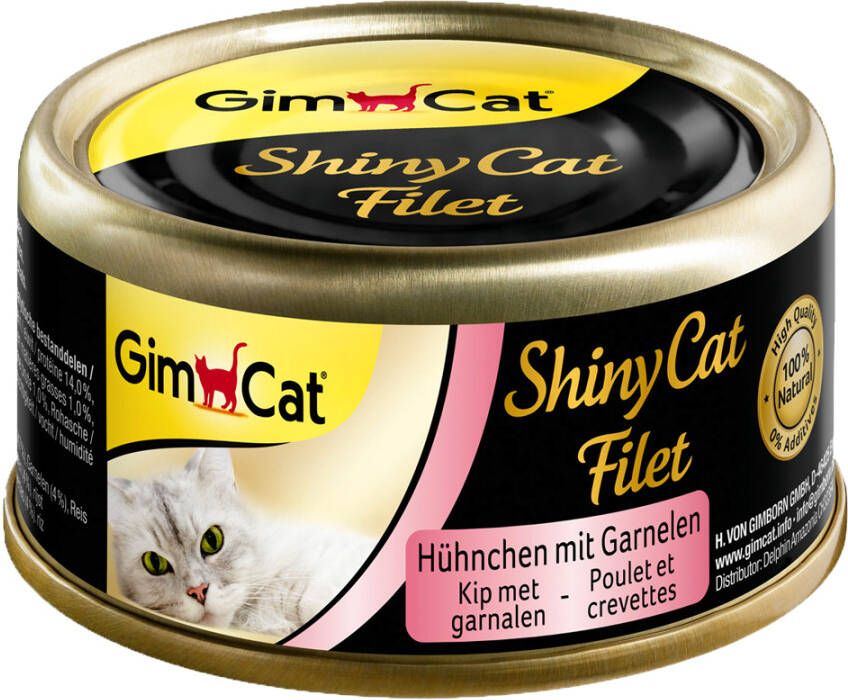 GimCat ShinyCat Filet Kip met Garnalen 6 x 70 gram