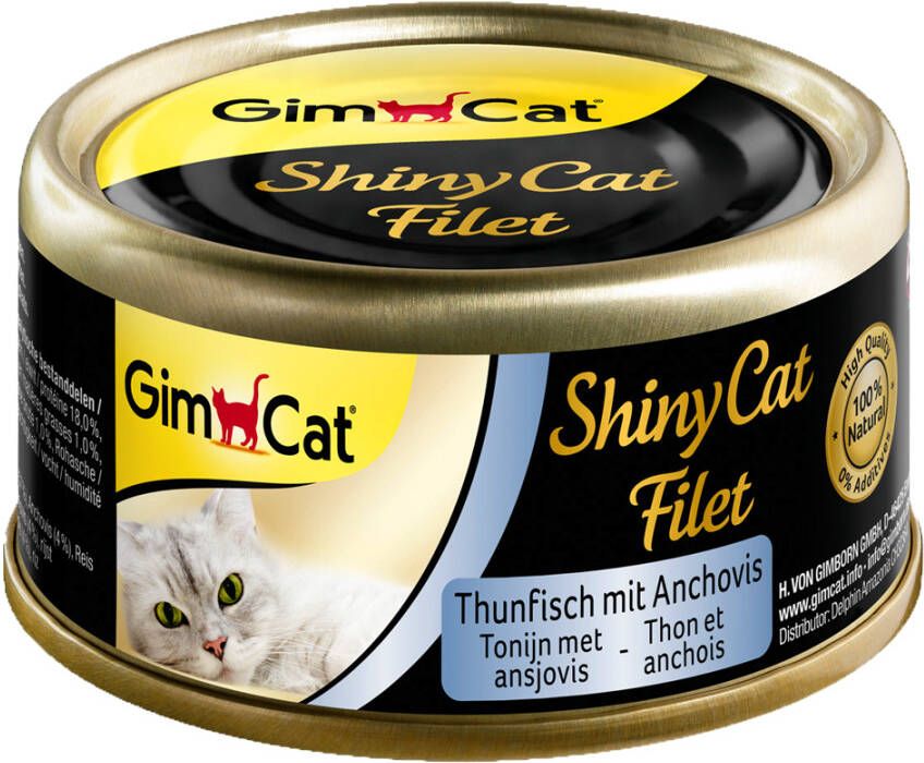 GimCat ShinyCat Filet Tonijn met Ansjovis 6 x 70 gram