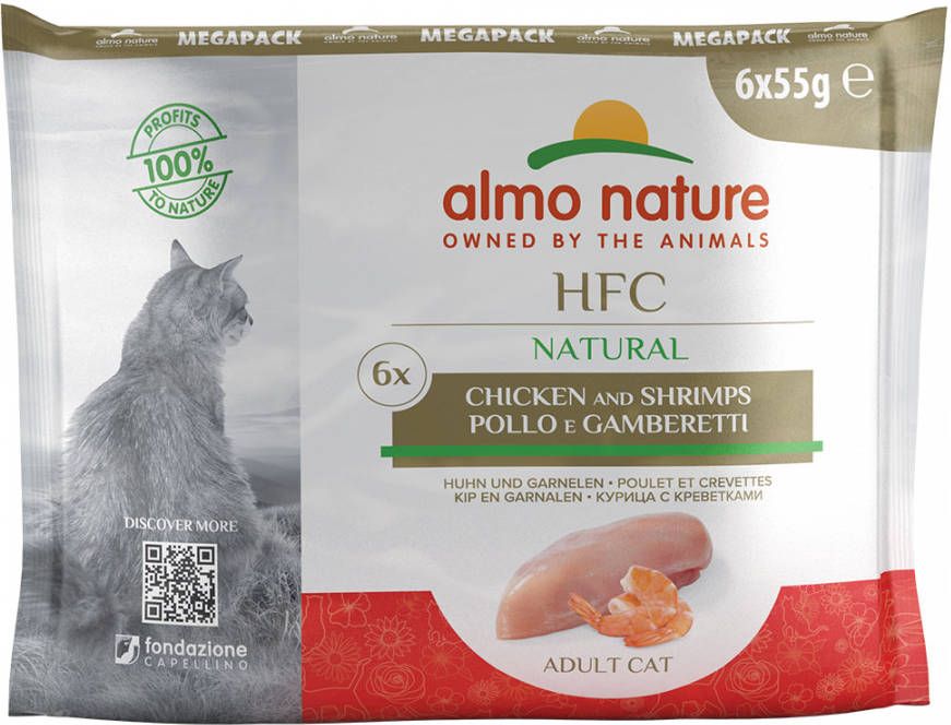 Almo Nature HFC Natural Kip & Garnalen 6x55 gr 2 x (6 x 55 gram)