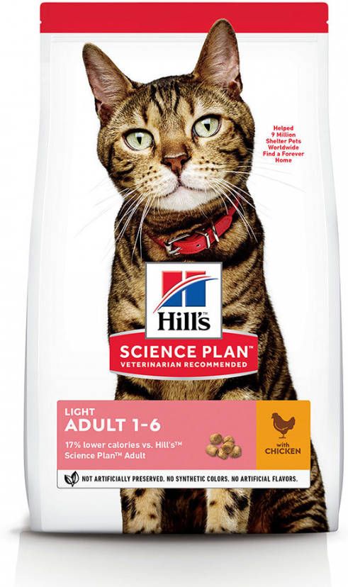 Hill's Science Plan Extra voordelig! droogvoer 8 + 2 kg gratis! Adult 1 6 Optimal Care Light met Kip 10 kg
